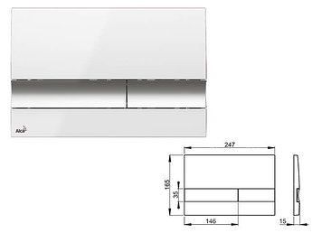 АКЦИЯ! Скидка 10% при заказе! Кнопка для инсталляции (белый/хром-глянец), Alcaplast