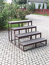 Лестница крыльцо уличная со ступенями из ДПК.