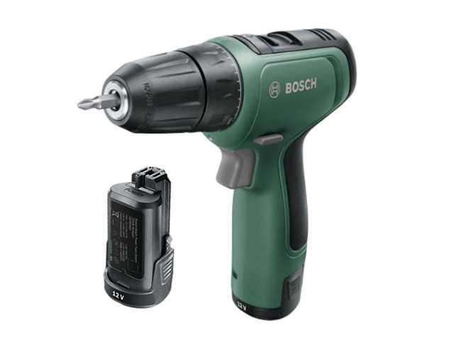 Аккум. дрель-шуруповерт BOSCH EasyDrill 1200 в чем. (12.0 В, 2 акк., 1.5 А/ч Li-Ion, 2 скор., 30 Нм, шурупы до