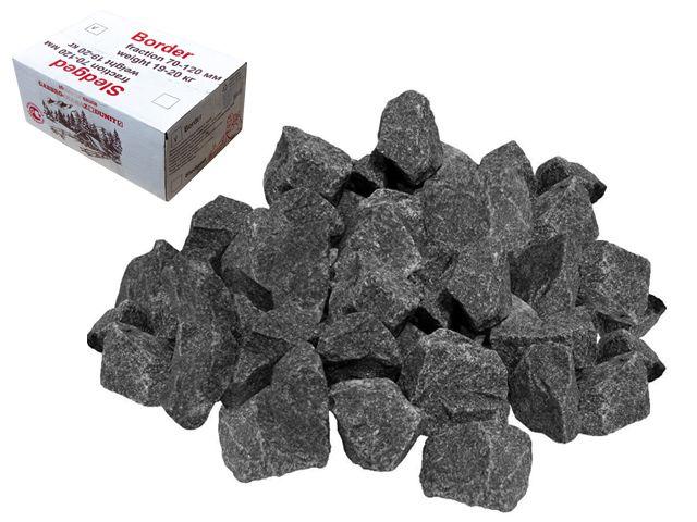 Камень для бани Габбро-диабаз, колотый, коробка по 20 кг, ARIZONE - фото 1 - id-p213119450
