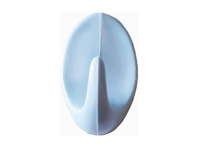 Крючок-вешалка самоклеющийся, однорожковый, 5 шт., светло-голубой, GARDENPLAST (h=50 мм, b=31 мм) - фото 1 - id-p213114596