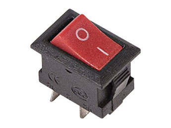 Выключатель клавишный 250V 3А (2с) ON-OFF красный Micro (RWB-101) REXANT