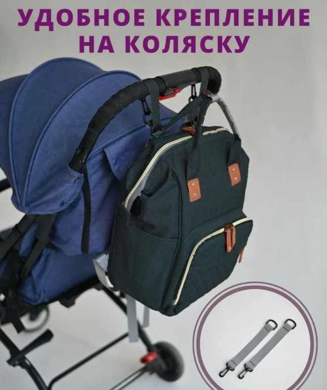 Модный многофункциональный рюкзак с термоотделом, USB и кошелечком Mommy's Urban для мамы и ребенка - фото 7 - id-p213128632