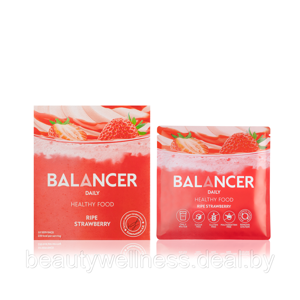 Коктейль BALANCER DAILY со вкусом «Спелая клубника», 10 шт. - фото 1 - id-p213130066