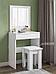 Трюмо с зеркалом и ящиком Туалетный столик косметический дамский макияжный гримерный стол для макияжа белый, фото 7