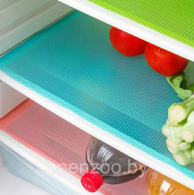Коврик для холодильника, полок, ящиков 6 шт. / Набор силиконовых противоскользящих ковриков 45х30 см. Розовый - фото 4 - id-p213148158