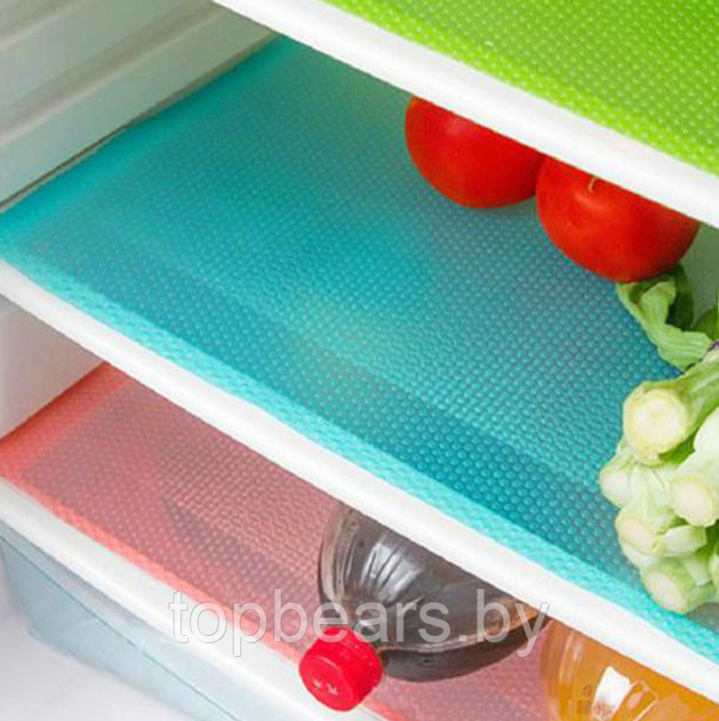Коврик для холодильника, полок, ящиков 6 шт. / Набор силиконовых противоскользящих ковриков 45х30 см. Розовый - фото 4 - id-p213149048