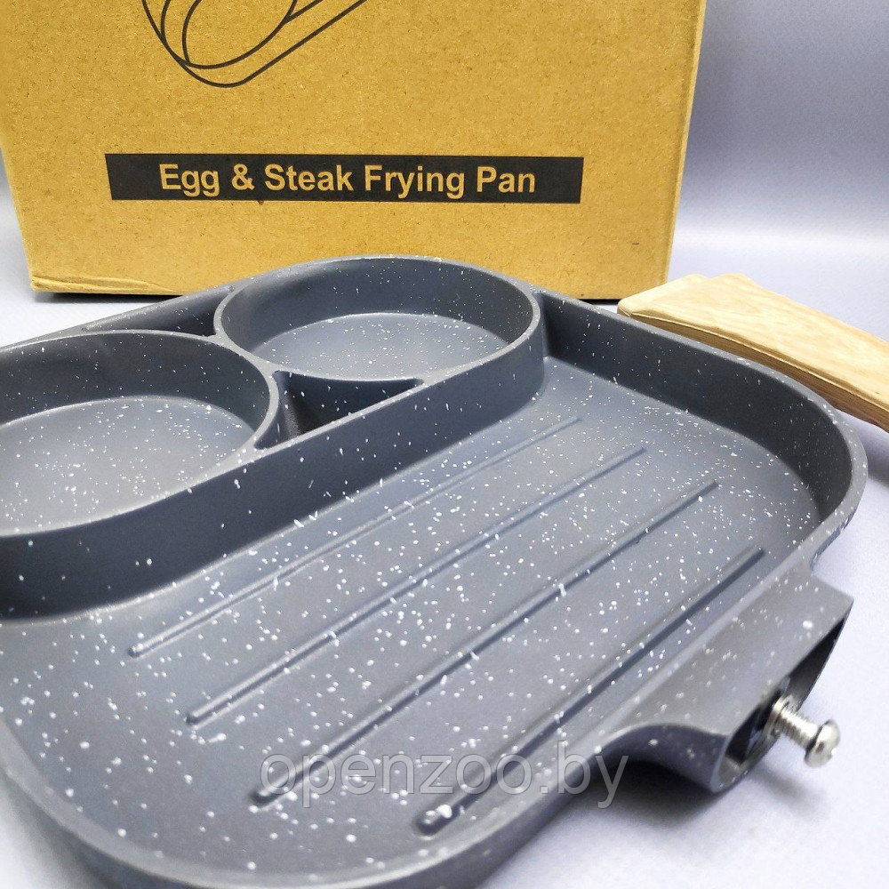 Сковорода разделенная для завтрака с антипригарным покрытием EggSteak Frying Pan / Сковорода с ручкой три - фото 4 - id-p212784736