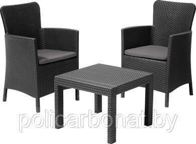 Набор мебели Salvador Balcony Set (2 кресла, стол), графит - фото 1 - id-p213147835