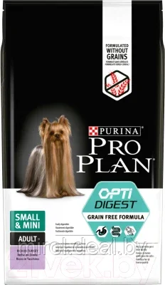 Сухой корм для собак Pro Plan Grain Free Adult Small & Mini Sensitive Digestion с индейкой - фото 3 - id-p213153328