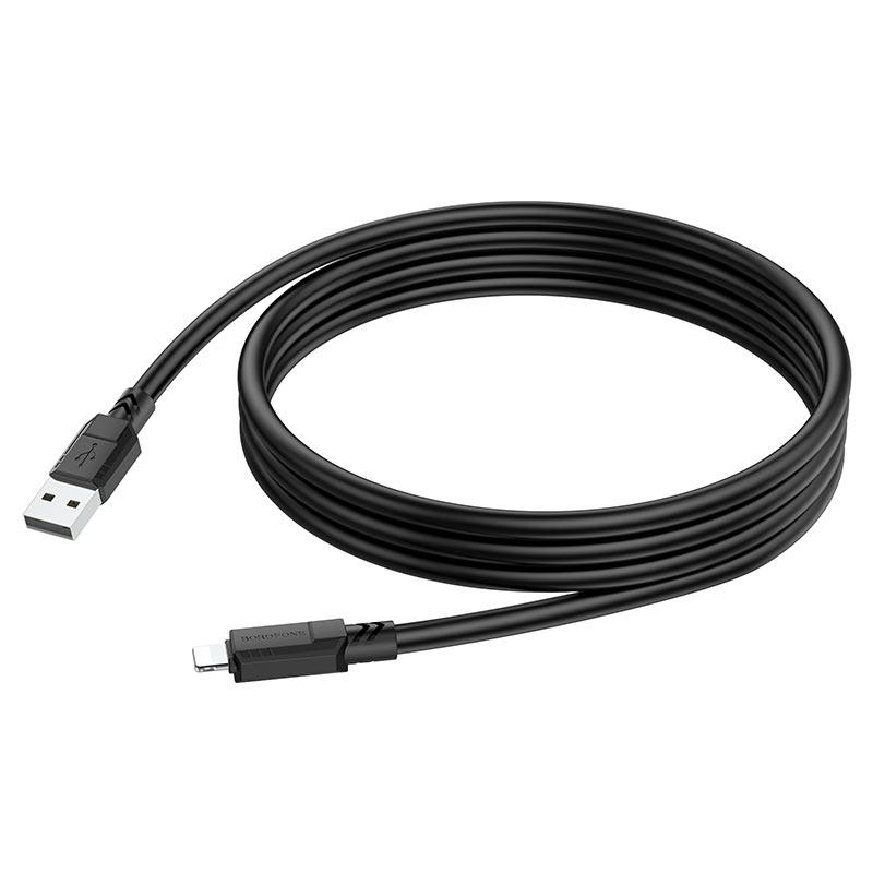 USB дата-кабель Borofone BX81 Lightning (сверхтолстый 1,2 м, 6мм., 2.4A) черный - фото 3 - id-p213159007
