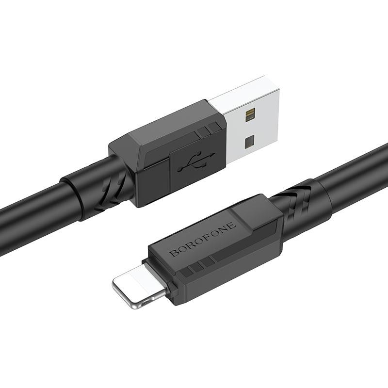 USB дата-кабель Borofone BX81 Lightning (сверхтолстый 1,2 м, 6мм., 2.4A) черный - фото 2 - id-p213159007