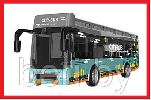 YD6630A Автобус городской металлический двухэтажный MSN Toys со светом и звуком 20 см