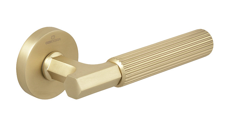 Ручки дверные CEBI MOOD STRIPED (в полоску) цвет PC35 матовое золото полимер - фото 1 - id-p213162263