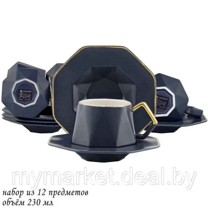 Чайный сервиз фарфоровый 12 предметов на 6 персон 230 мл Lenardi - фото 2 - id-p213162356
