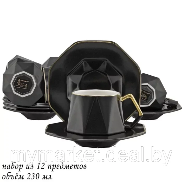 Чайный сервиз фарфоровый 12 предметов на 6 персон 230 мл Lenardi - фото 4 - id-p213162357
