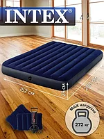 Надувной матрас INTEX Classic с насосом + 2 подушки 152x203x25 см