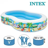 Бассейн надувной INTEX детский овальный 262х160х46 см