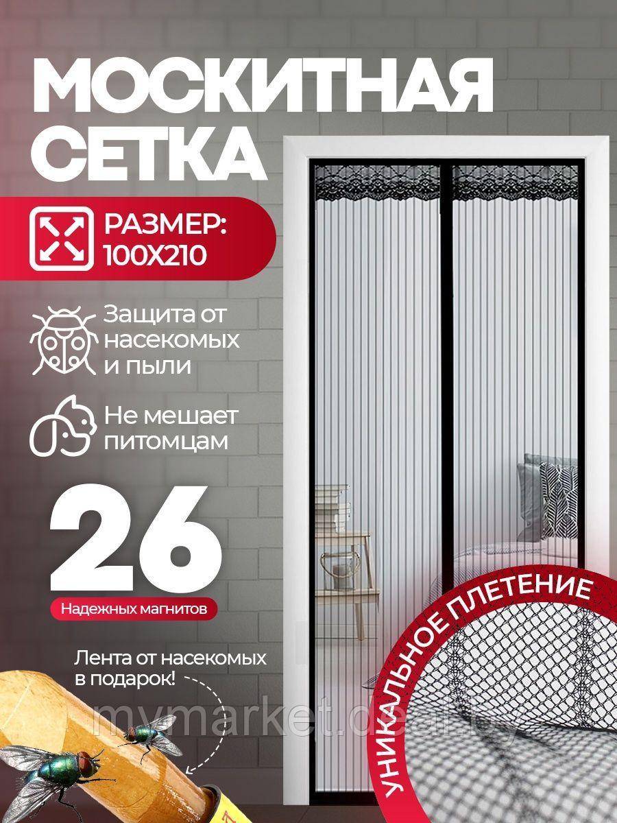 Москитная сетка на дверь на магнитах 100x210 см - фото 1 - id-p213162460