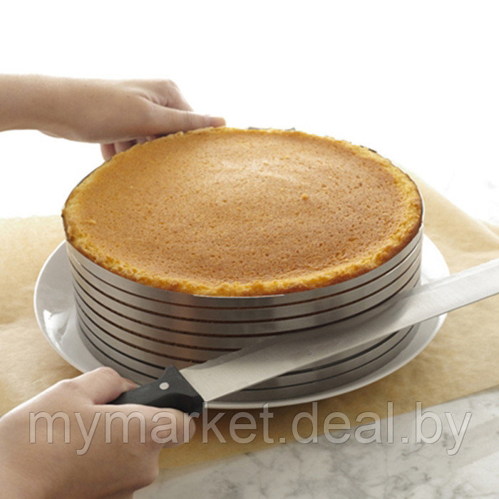 Форма для выпечки тортов и нарезки бисквита, разъемная с регулировкой размера - фото 6 - id-p213162484