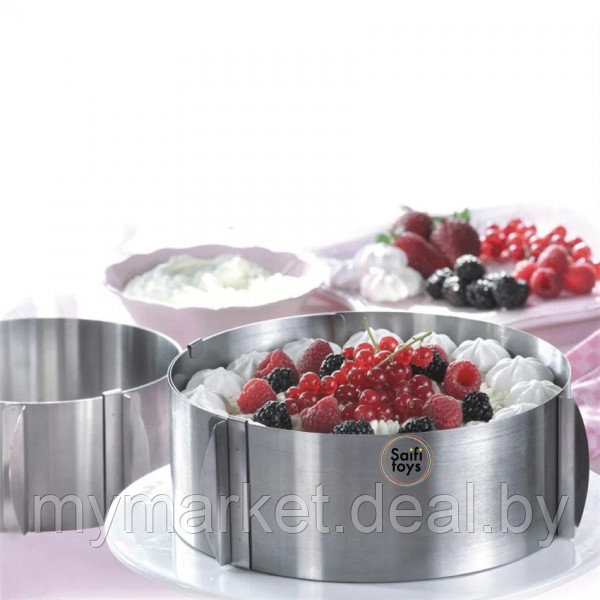 Форма для выпечки торта круглая, кулинарное кольцо регулировка от 16-30 см - фото 5 - id-p213162487