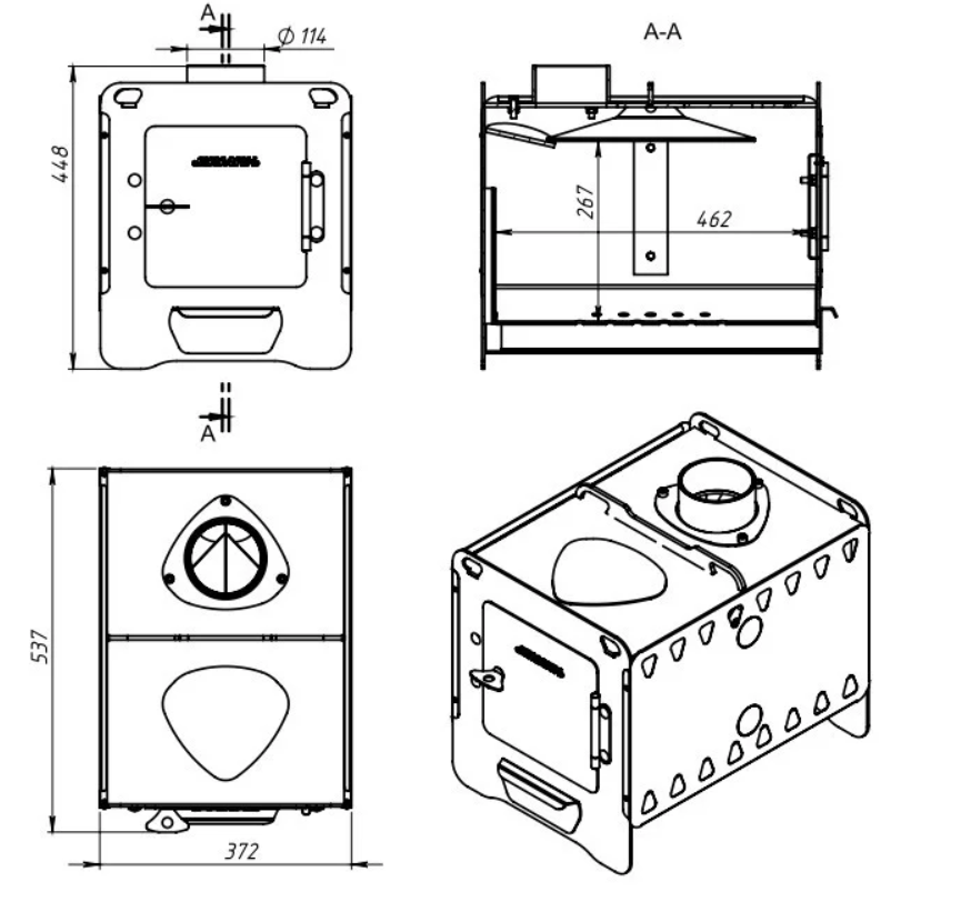 Модульная печь банно-отопительная Ермак Cube 16 - фото 2 - id-p213163810