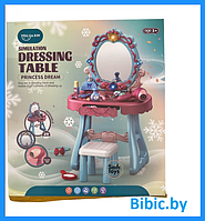 Детское игрушечное трюмо для девочки, игровой набор туалетный столик со стульчиком и с зеркалом 678-610A