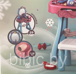 Детское игрушечное трюмо для девочки, игровой набор туалетный столик со стульчиком и с зеркалом 678-610A - фото 3 - id-p213164524