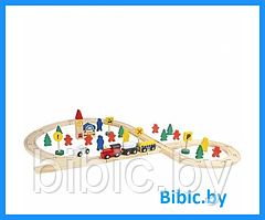 Детская игрушечная деревянная Железная дорога, 48 деталей МВ-003, детские деревянные игрушки