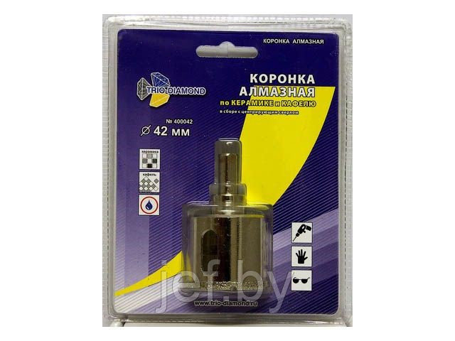 Коронка алмазная D 42 мм по керамике и кафелю TRIO-DIAMOND 400042