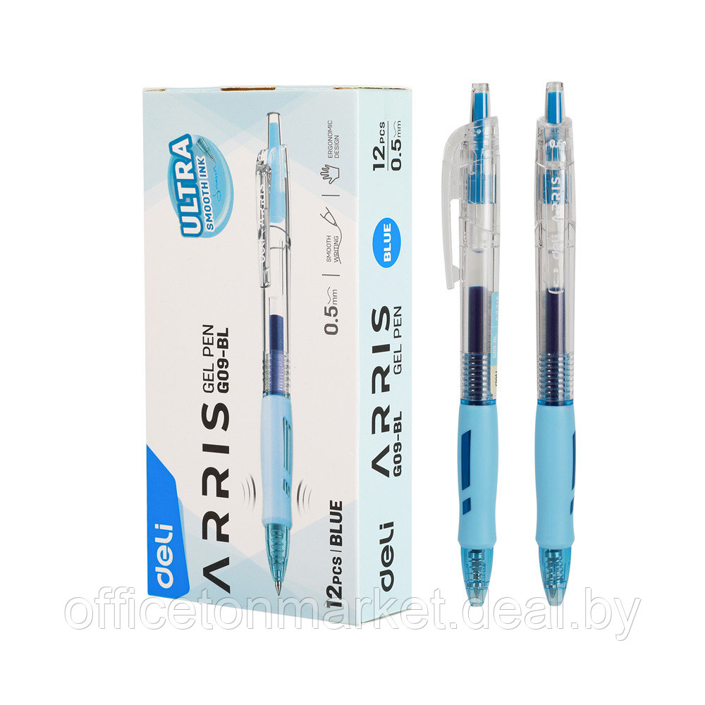 Ручка роллер "Arris", 0.5 мм, прозрачный, стерж. синий - фото 3 - id-p211738554