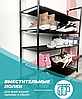 Напольная вешалка для обуви и одежды с полками и крючками New Simple floor Clothes Rack 5 ярусов 175х60х28 см, фото 8