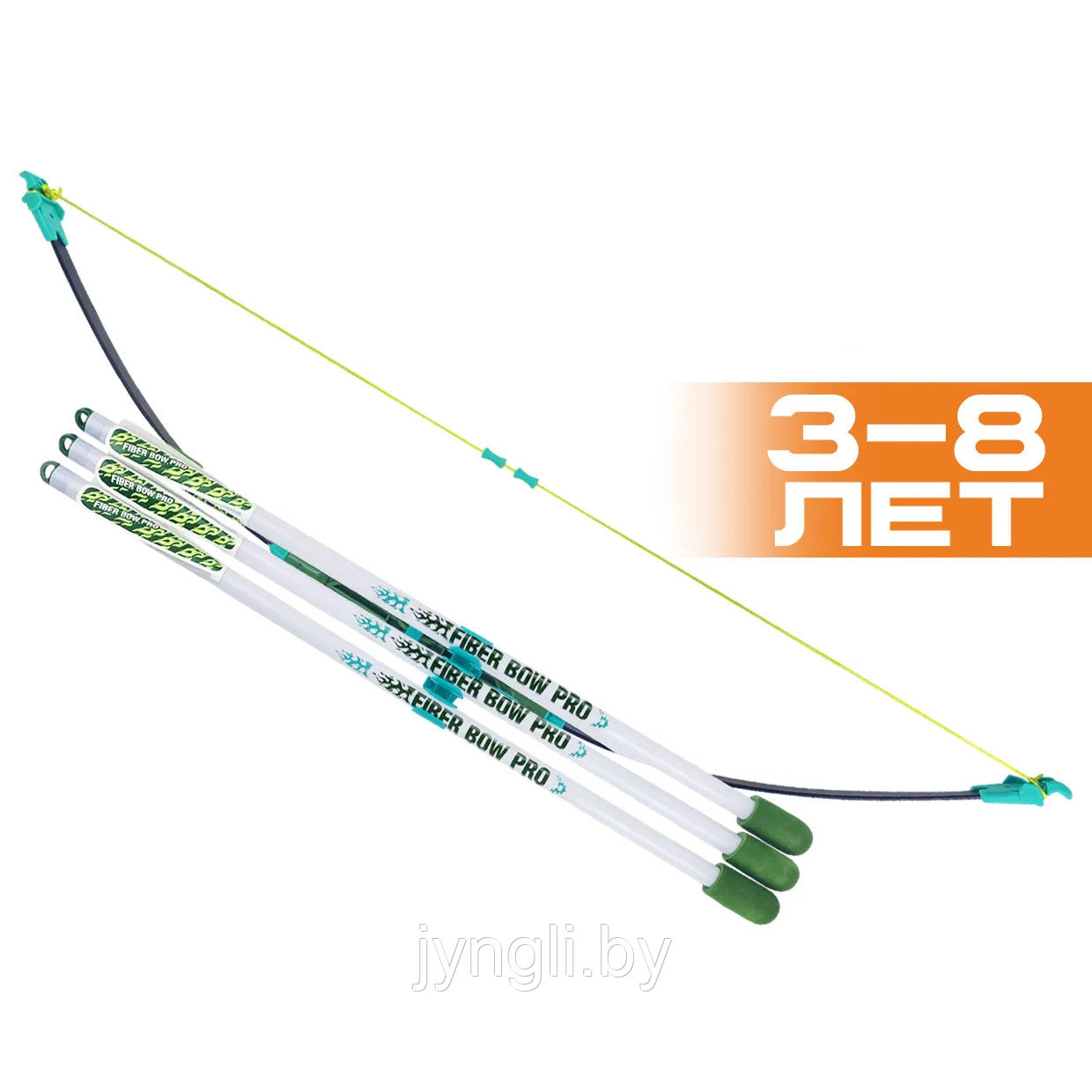 Лук детский классический Fiber Bow Pro (с комплектацией), зеленый - фото 3 - id-p213176186