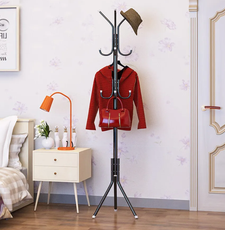 Напольная металлическая вешалка - стойка на 12 крючков COAT RACK для верхней одежды, сумок, шляп, зонтов - фото 3 - id-p213176197