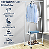 Вешалка передвижная напольная с полками Triangle clothes Rack 160х55х42 см. / Стойка для вещей, обуви на колес, фото 8