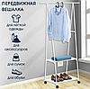 Вешалка передвижная напольная с полками Triangle clothes Rack 160х55х42 см. / Стойка для вещей, обуви на колес, фото 9