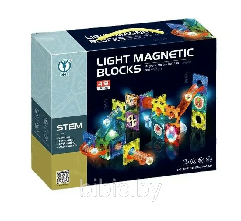 Детский магнитный конструктор Light Magnetic 2300 49 деталей, игра головоломка для детей, настольная игра - фото 7 - id-p213176452