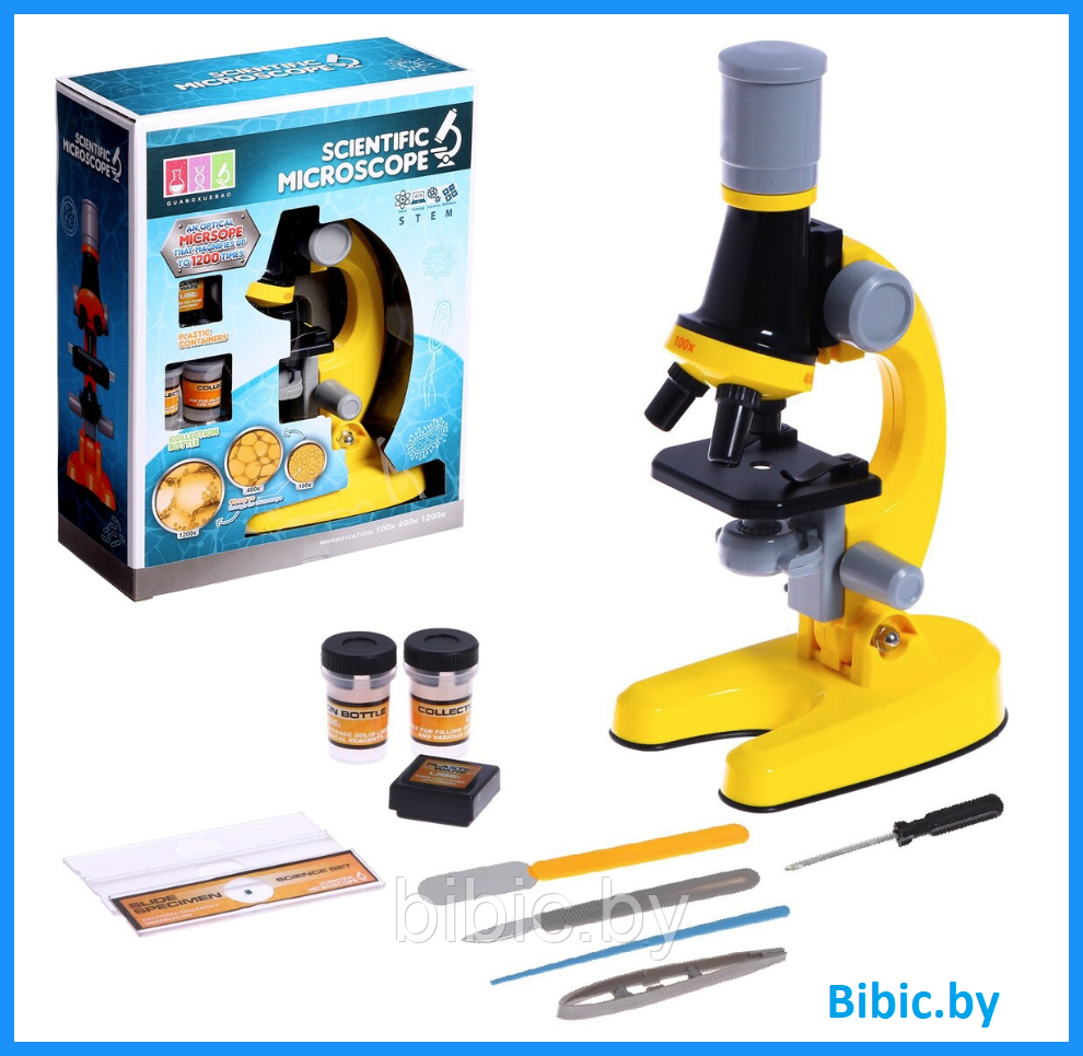 Детский микроскоп лаборатория набор для опытов 1113A-1 с аксессуарами. игрушка микроскоп для детей - фото 1 - id-p213178682