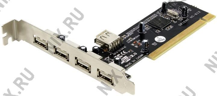 Orient NC-612 (OEM) PCI, USB2.0, 4 port-ext, 1 port-int