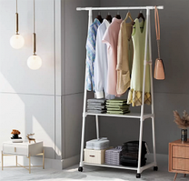 Вешалка передвижная напольная с полками Triangle clothes Rack 160х55х42 см. / Стойка для вещей, обуви на