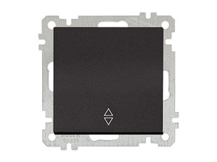 Выключатель проходной 1-клав. (скрытый, без рамки, пруж. зажим) черная, DARIA, MUTLUSAN (10 A, 250 V, IP 20)