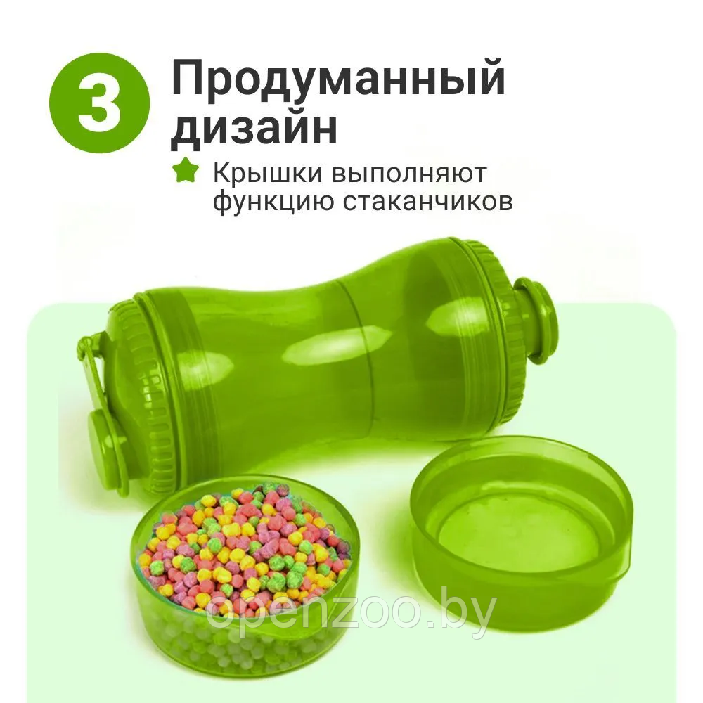 Дорожная бутылка поилка - кормушка для собак и кошек Pet Water Bottle 2 в 1 Розовый - фото 2 - id-p212056819