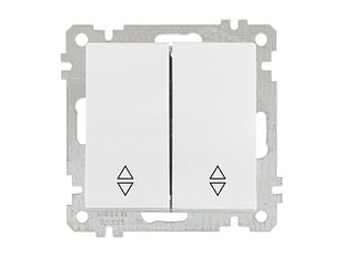 Выключатель проходной 2-клав. (скрытый, без рамки, пруж. зажим) белый, DARIA, MUTLUSAN (10 A, 250 V, IP 20)