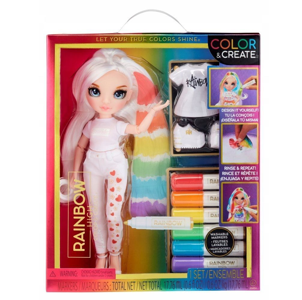 Планета Игрушек Набор Rainbow High Color and Create c куклой с голубыми глазами 594123