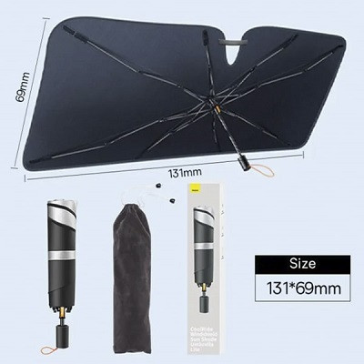 Солнцезащитный зонт для автомобиля Baseus CoolRide Windshield Sun Shade Umbrella Lite (CRKX000001) 131*69mm - фото 6 - id-p213203994
