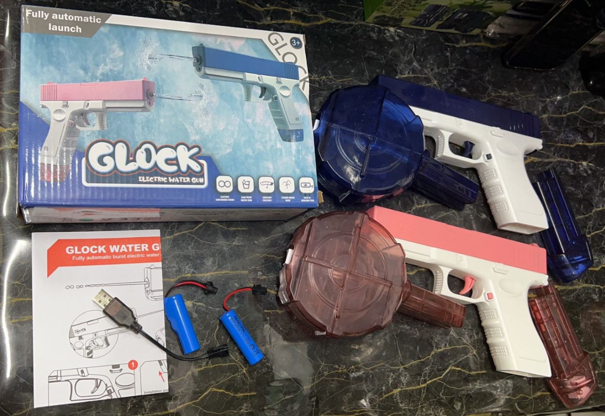 Водяной пистолет GLOCK WATER GUN (2 обоймы, USB аккумулятор) - фото 10 - id-p213206239