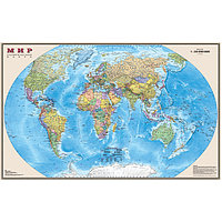 Карта мира политическая интерактивная 1:35М ламинированая в картоном тубусе