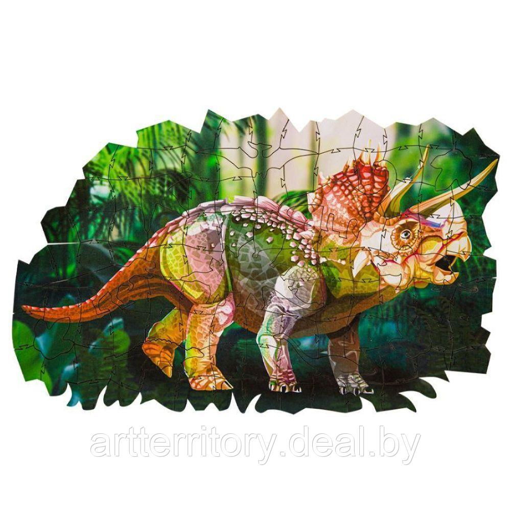 Фигурный пазл из дерева "Динозавр Трицератопс", 110 деталей - фото 1 - id-p213199709