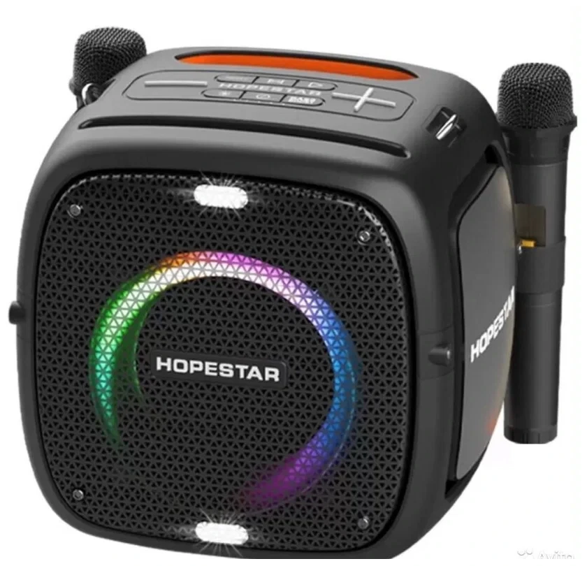 Портативная Bluetooth Колонка Hopestar Party One 80 Вт, с двумя беспроводными микрофонами - фото 1 - id-p213216170
