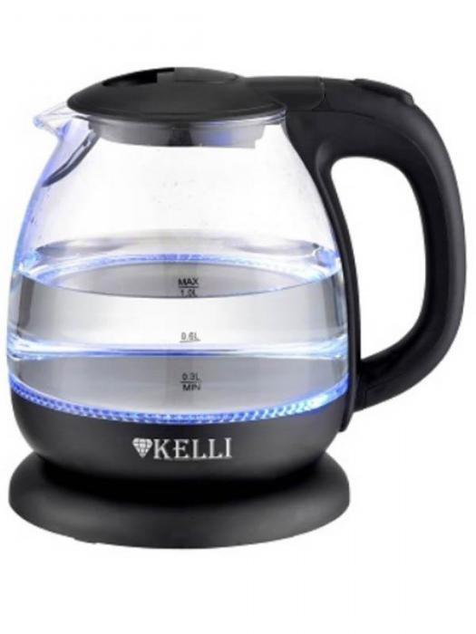 Чайник электрический стеклянный Kelli KL-1370 электрочайник прозрачный жаропрочный - фото 1 - id-p213190134